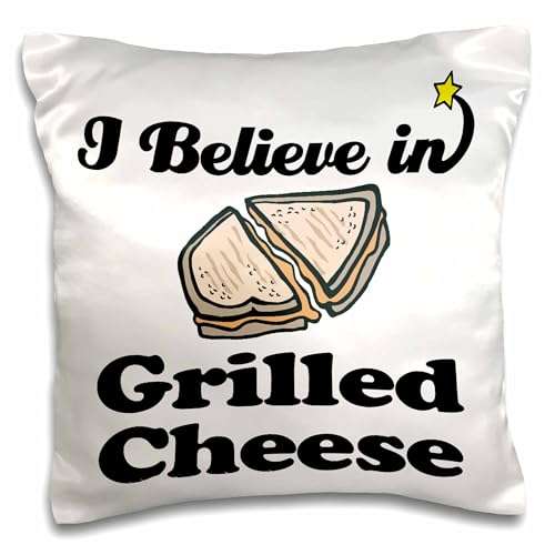 3dRose I Believe in Grilled Cheese-Pillow Case, 16 by 16" (pc_105192_1) 1