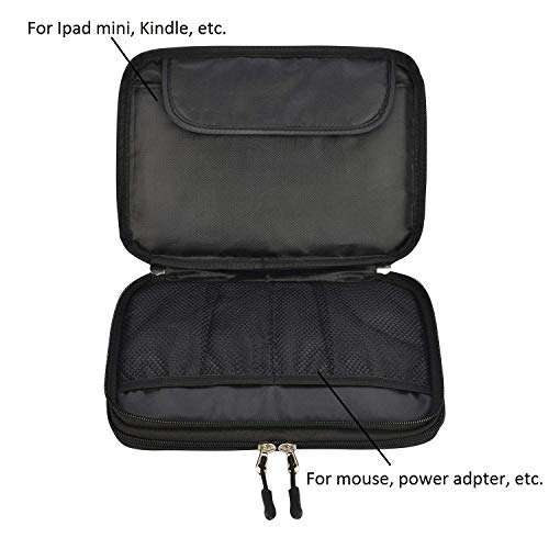 Electronic Organizer, Double Layer Travel Gadget Bag for USB Cable, SD Card, Hard Drive, Power Bank, iPad Mini, etc. with Free Bonus(1 SIM Card Adapter & 1 Velcro Roll) by Tqgoods 4