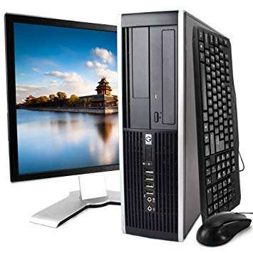 HP Elite Desktop PC, Intel Core i5, 4 GB RAM, 128 GB SSD, Keyboard Mouse, WiFi, 19-inch LCD Monitor (Brands Vary), DVD-RW, Windows 10, (Renewed) 1