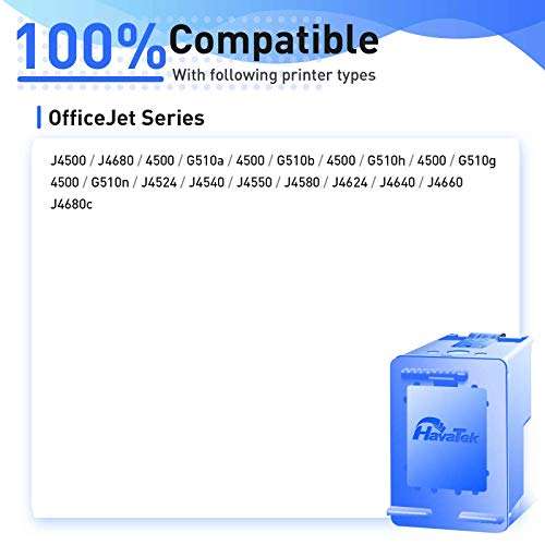 HavaTek Remanufactured Ink Cartridge Replacement for HP 901XL 901 XL for OfficeJet J4550 J4680 4500 J4580 J4540 J4500 J4680c G510a J4624 G510b G510g G510h G510n J4524 J4525 Printer (1 Black, 1 Color) 2