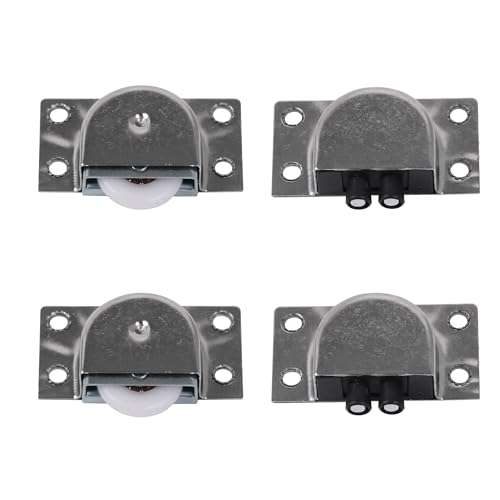 2 Pair Stainless Steel 338 Furniture Roller Single Wheel for Closet Cabinet Wardrobe Sliding Door Pulley 1