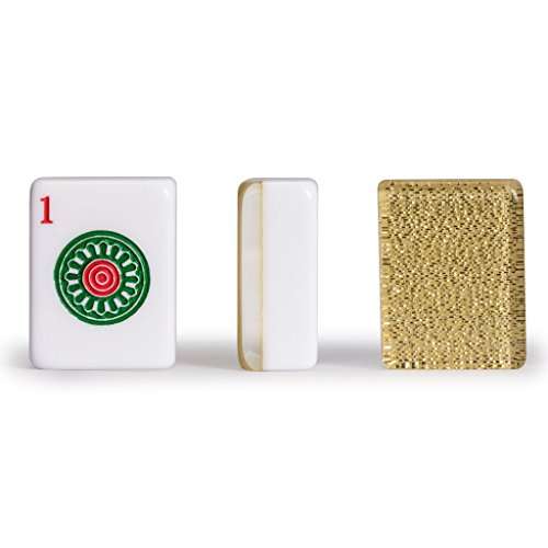 Yellow Mountain Imports American Mahjong Set, Golden Fortune with 166 Acrylic Mahjong Tiles, Inlaid Wooden Case, Racks and Other Accessories 6