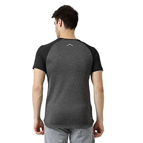 ROCK.IT Men's Solid Regular Fit T-Shirt (2190100426-2_Grey 44) 3