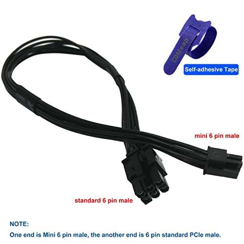 COMeap Mini 6 Pin to 6 Pin PCI Express Video Card Power Adapter Cable for Mac Pro G5 14-inch(35cm)(Pack of 2) 3