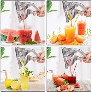 13 SOEME Heavy Duty Aluminium Manual Fruit Juicer Manual Citrus Press Juicer for Grapefruits Lemon, Orange Press Squeezer (Silver) 4