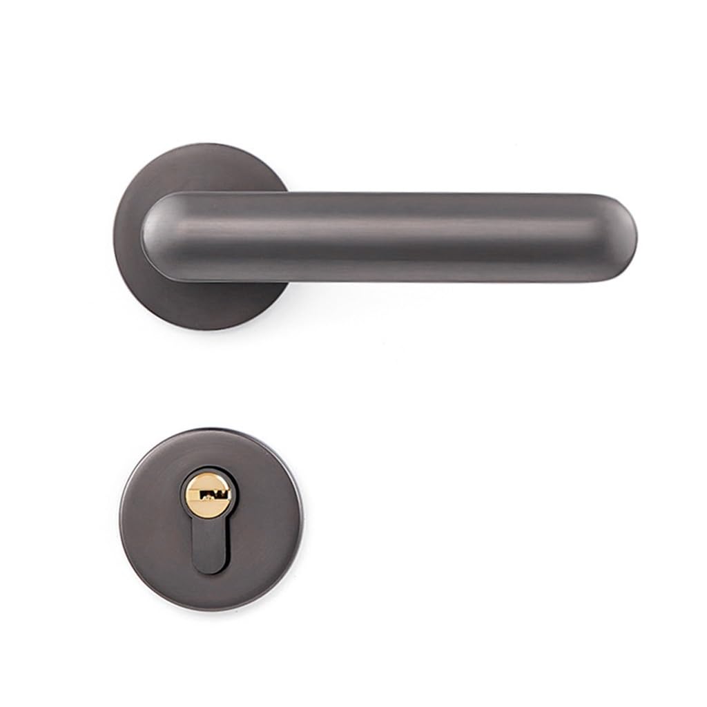 HIONJIN Magnetic Silent Bedroom Handle Room Door Lock Anti Insertion Wooden Door Split Door Handle(White-Patch Five-Pointed star4) 1