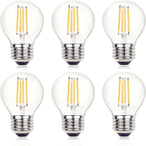 LED Edison Light Bulbs, Non-Dimmable 4W G45 2700 Kelvin E26 LED Bulb, 40W Incandescent Equivalent Warm White Light Bulb for Tiffany Large Table Lamp, Home Pendant Light, Ceiling Fans (6 Packs) 1