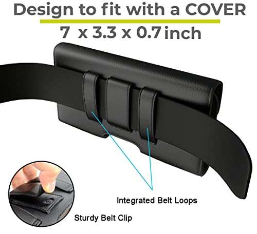 AGOZ Cell Phone Case for Cricket Icon 3, Cricket Dream 5G, Cricket Ovation 2, Cricket Ovation, ATT Radiant Max, Premium Leather Pouch Holster with Belt Clip and Belt Loops (to FIT with A Cover) 2