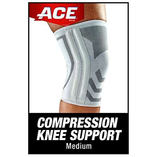 ACE Compression Knee Brace w/Side Stabilizers, Support Injured Knee With Mild Compression. Breathable Properties Let Sweat Escape, Medium 2