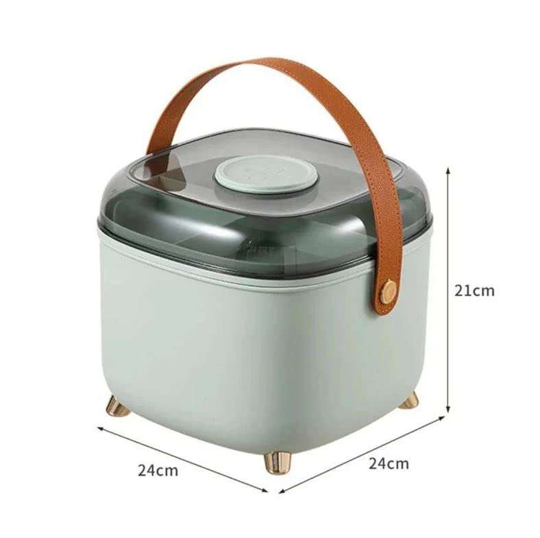 Rhyhorn Family Plastic Medicine Box, Household First-Aid Kit, First Aid Storage Box with Carry Leather Handle Medicine Box for Travel, Car, Home (GREY) 3