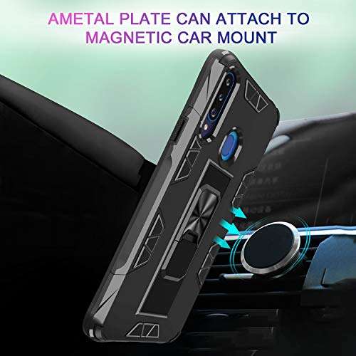LeYi for Samsung A20S Case (Not for A20), Samsung Galaxy A20S Case with 2 Tempered Glass Screen Protector, Military-Grade Shockproof Built-in Kickstand Car Mount Phone Case for Galaxy A20S, Black 5