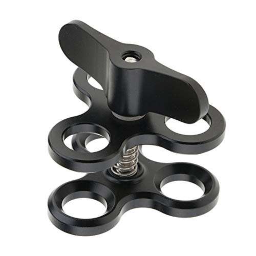 D DOLITY 1Inch Standard Ball Clamp with Cut Outs for The 1inch Ball Underwater Light Arm System Black 1