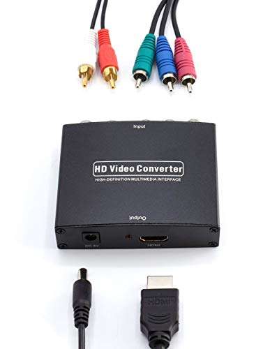 Component YPbPr to HDMI Converter Kit - RGB to HDMI Adapter with HDMI and Component Cable for 1080 HDTV (Black) 4