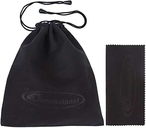 eDimensional 3D Glasses Storage Bag Stealth Black 6 Pack Case Compatible with Samsung 3D Glasses and All Other Active 3-D Glasses with Non Foldable Arms - Includes Microfiber Cleaning Cloth! 2