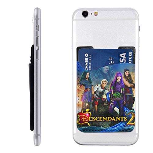 Descendants Cell Phone Card Holder Stick-On Id Credit Card Wallet Phones Case Pouch Sleeve Pocket for Many Smartphones 1
