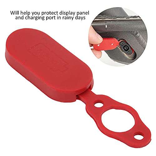 2PCS Electric Scooter Charging Port Cover Red Charging Port Cover Accessory Fit for PR O Electric Scooter 4