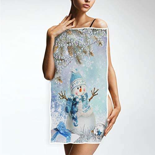 Merry Christmas Snowman Hand Towels 16x30 in Snowflake Pine Cones Bathroom Towel Ultra Soft Highly Absorbent Ball Winter Bath Towel Kitchen Dish Guest Towel Xmas Decorations 5