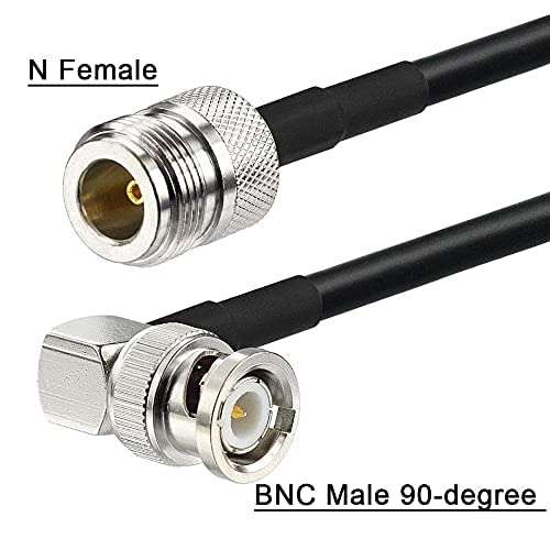 SUPERBAT N Type Female to Right Angle BNC Male Coax Cable RG58 for Radio Scanners Antenna Repeater System Commo Equipment Extension Cable, 3 Feet 2