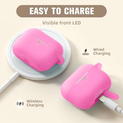 Night-Glow AirPods Pro Case Cover, Hamile Silicone Cases with Keychain Accessories for Apple Airpod Pro 1st/2nd Case 2019 2022, Women Men 6