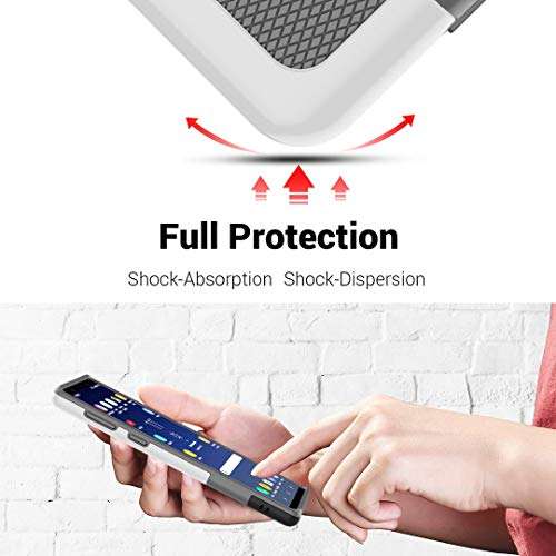 Samsung Galaxy Note 9 Case, Zectoo Ultra Slim 3 Color Hybrid Impact Anti-Slip Shockproof Soft TPU Hard PC Bumper Extra Front Raised Lip Case Cover for Samsung Galaxy Note 9 (6.4 inch) - Light Gray 2