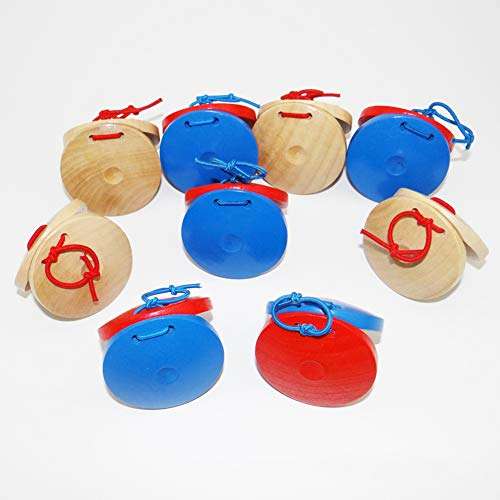 Castanet Toy, Woo-den Castanet Clapper Percussion Musical Instrument Education Kids Toy Gift Wood Color One Size 2