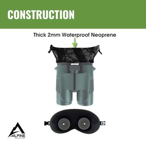 Bino Bandit - Water-Resistant Binocular Eyeshields to Block Glare and Reduce Eye-Strain- Alpine Mountain Camo 3