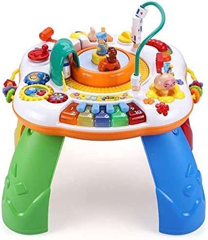 NYTRYD Musical Railway Learning Table Toys of Multi-Function Educational Game Activity Table, Discover & Play Piano Keyboard Learning Toys for Baby Infant Toddlers Kids 10 Month Years Old and Up 1