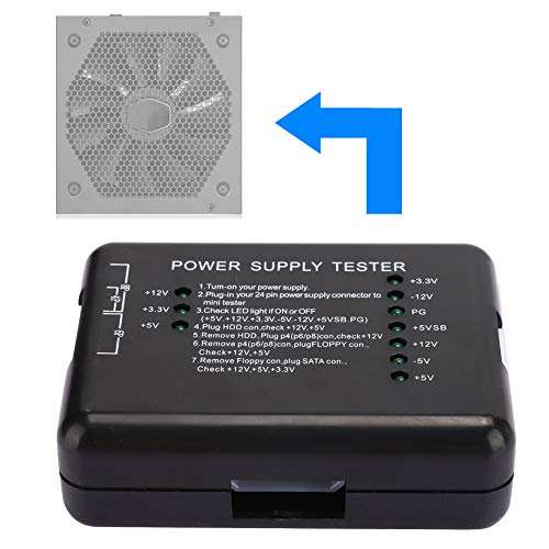 Computer PC Power Supply Tester ATX Power Supply Tester PSU Tester, PC Power Supply Tester Computer Power Supplies ATX Connectors Power Supply Tester with LED Indicator Light, Plug & Play(20/24 Pin) 2