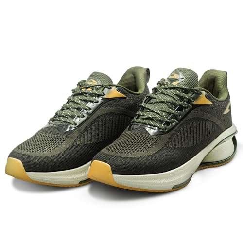 ASIAN Men POWERPLAY-01 Running and Casual wear Walking Shoes with Laces Olive Black,UK 10 1