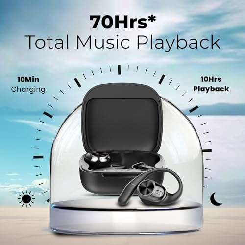 truke Newly Launched Buds Infinity Open Ear Wireless Earbuds with 70Hours of Playtime, 16mm Titanium Speaker, Quad Mic PureVoice™ ENC for Clear Calls, Dual Pairing, Fast Charging OWS - Jet Black 3