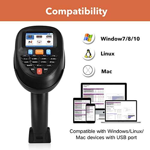 Trohestar N6 Wireless Barcode Scanner Inventory Scanner CCD Handheld Barcode Scanner with 2.4GHz Wireless & Wired Connection Portable Barcode Reader for Windows, Mac, Android, iOS (N6-1D) 5