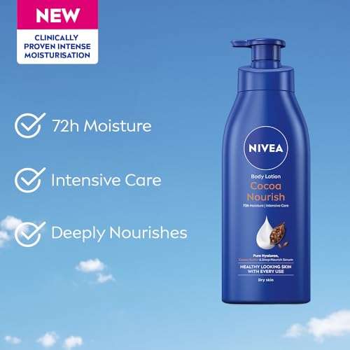 NIVEA Cocoa Nourish 400ml Body Lotion with Deep Moisture Serum| 72 H Moisturization | With Cocoa Butter & Coconut Oil | Non Greasy & Healthy Looking Skin |For Very Dry Skin 3