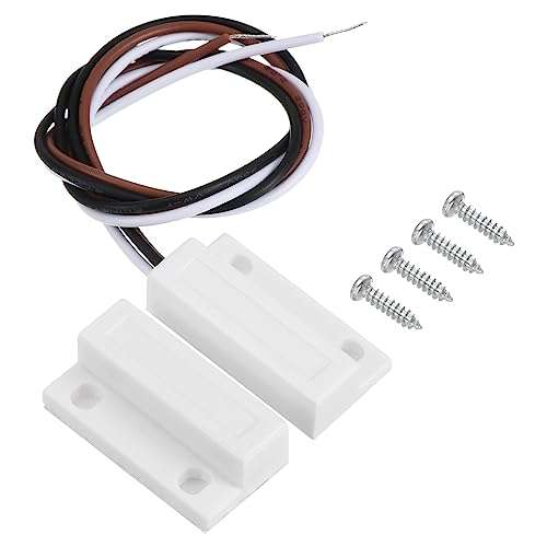 PATIKIL Magnetic Reed Switch, 1 Set Normally Open Closed NC NO Wired Surface-Mounted Door Window Contact Switch 1