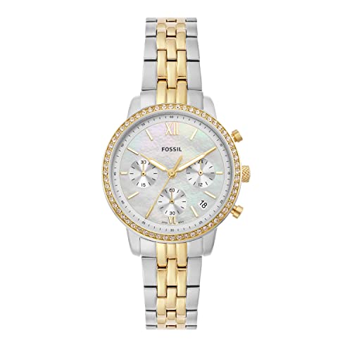Fossil Neutra Analog Women's Watch ES5216 (Mother of Pearl Dial Gold Colored Strap)