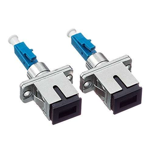 Mouobeet 2-Pack Single Mode 9/125um LC/UPC Male to SC/UPC Female Hybrid Optical Fiber Adapter Connector 2
