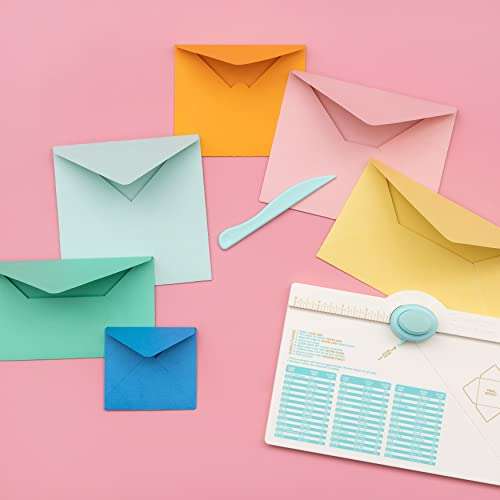 We R Memory Keepers, Envelope Punch Board Kit, Includes 1 6.75" x 10.5" Score Board, Two-Way Envelope Punch, Bone Folder, and Measurement Chart, Create Home Made Envelopes and Invitations 5