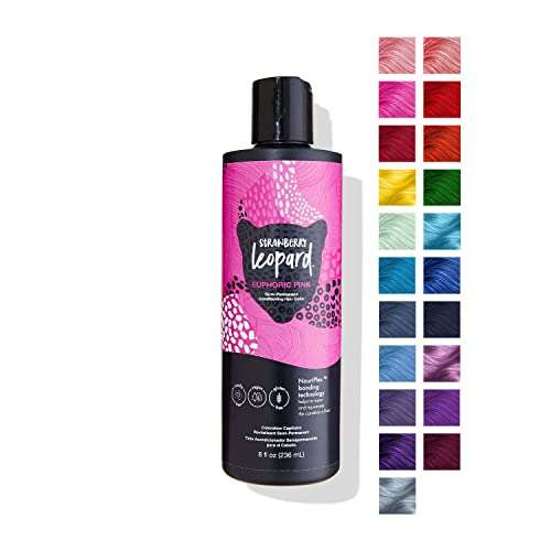 Strawberry Leopard Euphoric Pink Semi Permanent Conditioning Hair Color, Repairs and Rejuvenates Hair, All Hair Types and Textures, Vegan, CrueltyFree, GlutenFree, 8 Fl. Oz. 1