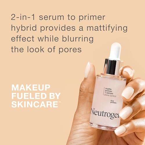 Neutrogena Shine Control Matte Booster Face Primer & Serum, Skin-Mattifying Serum-to-Primer with Rice Protein, Absorbs Excess Oil & Keeps Skin Shine Free, 1.0 fl. oz 2