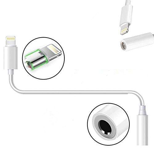 Apple MFi Certified Headphones Adapter iPhone Lightning to 3.5mm Jack Converter Made for iPhone 11/11 Pro/11 Pro Max/X XR XS XS Max iPhone 7 7P 8 8P (White) 3