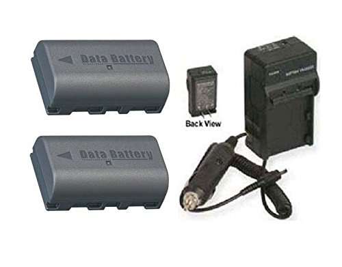 PhotoHighQuality 2 Batteries + Charger Compatible for JVC GY-HM100, JVC GY-HM100E, JVC GY-HM100U, JVC GZ-HD3, JVC GZ-HD3E, JVC GZ-HD3U