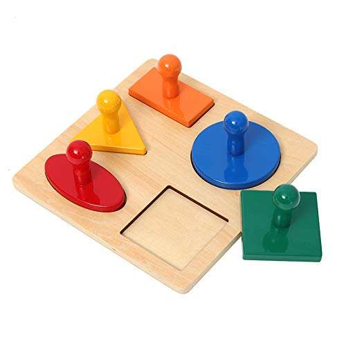 Shape Puzzles Adena Motessori 5-Shape Preschool Equipment Early Development Baby Toy