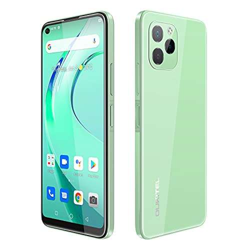 OUKITEL C21 Pro Unlocked Android 11 Smartphone with 6.39" HD+ Display, 4GB RAM, 64GB ROM, 21MP Camera, 4000mAh Battery, Dual SIM, Face ID - Green