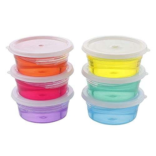RD Zoom Enterprises Crystal Clay and Slimes Multi-Colour Non-Toxic Clear Crystal Slimes Set of 6