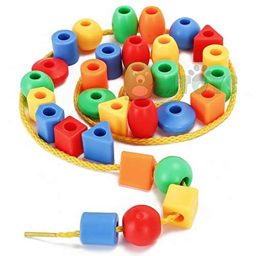 BMTOYS Lacing Beads for Kids - 70pcs Threading Beads Occupational Therapy Toys for Kids Fine Motor Skills Developmental Activity OT Toys 5
