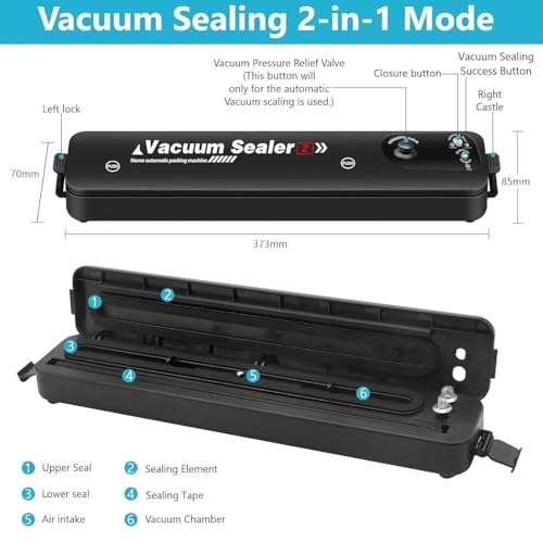 SWIREUK Sealing Machine 8 Inch | Vacuum Sealer Packaging Vacuum Sealing and Plastic Packing Machine, Plastic Bag Sealing Machine, Heat Sealer Machine, Airtight Sealer Modes With LED 3