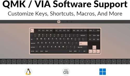 Keychron C3 Pro QMK/VIA Custom Gaming Keyboard, Programmable 87 Keys Compact TKL Layout Gasket Mount, Red LED Backlight Wired Mechanical Keyboard with Red Switches for Mac/Windows/Linux 4