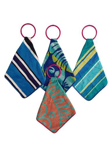 Aesthetic Face Hand Towel | Designer Cotton Towel | Washbasin Napkin Hand Towel | Double Sided | Suitable for Washbasin & Kitchen Bothroom | Soft Towel Multicolor | Home & Kichen | Set of 4 1