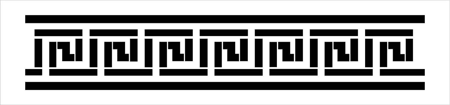 Ivana's Greek Key Meander Wall Tile Stencil | DIY Backsplash Border Floor Home Decor | Craft & Paint Wood Sign | Reusable Mylar Template | Size (15 inches x 3.5 inches) 4