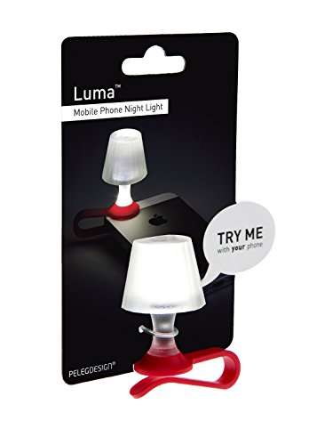 Peleg Design Luma Smart Mobile Phone Night Light, Tiny Lampshade Clip on Phone Flash Led Light Holder, Red 6