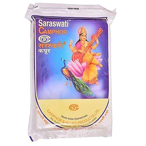 Saraswati Brand Crystal Clear Camphor/Kapoor Slab 100 GM